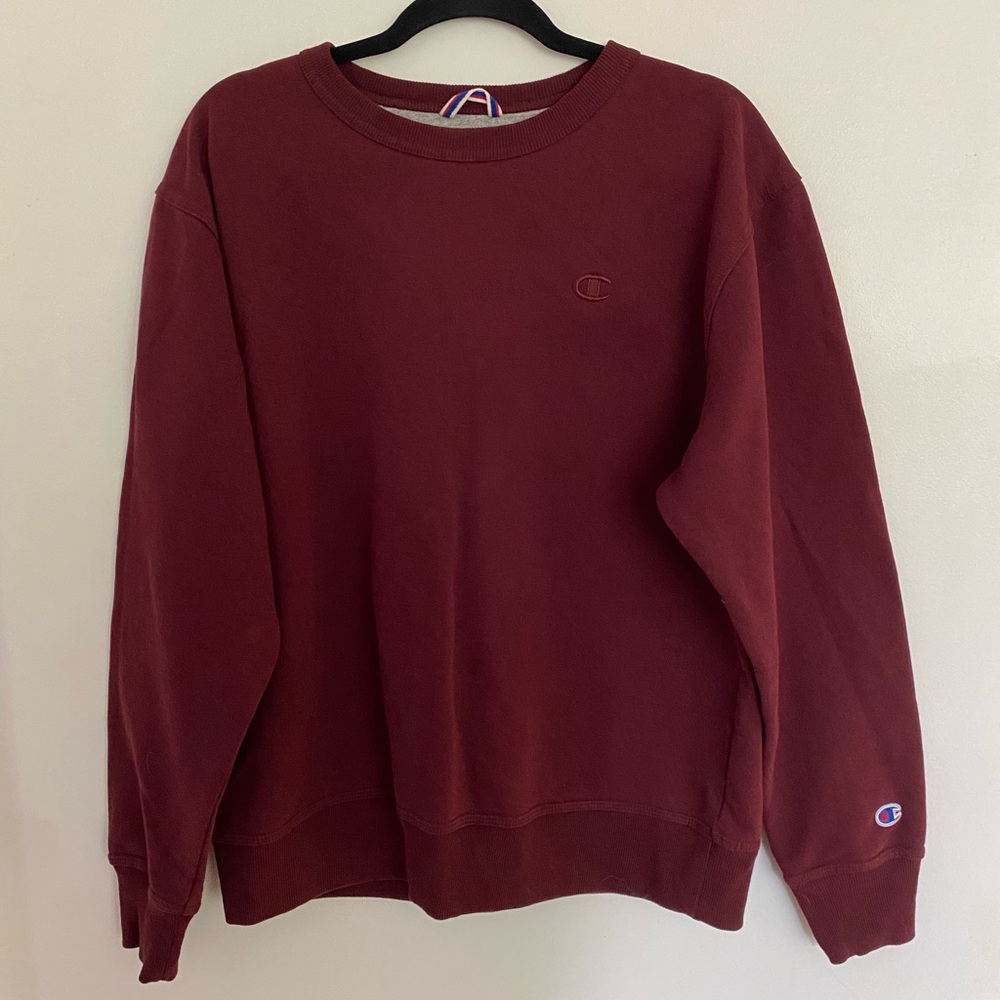 Champion Men's Maroon Crewneck, Size Medium